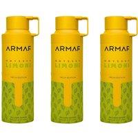 Armaf Men's Odyssey Limoni Fresh Perfumed Body Spray 200ml Pack of 3 in White