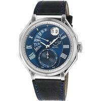 GV2 Men's Marchese 42421 Blue Dial Italian Blue Leather Swiss Quartz Watch in Black