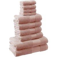 OHS Luxury 100% Cotton 10 Piece Bathroom Towel Bale Set in Light Pink