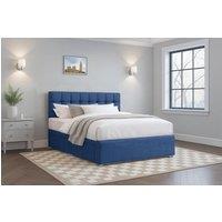 Comfi Beds Plush Divan Bed with Mattress, 26" Cube Headboard, 2 Storage Drawers in Navy | Size: Double