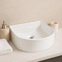 Bathroom Kingdom Flauto D-Shape Counter Top Basin 355mm in White