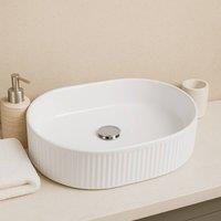 Bathroom Kingdom Flauto Oval Counter Top Basin 315mm in White