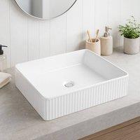 Bathroom Kingdom Flauto Rectangular Counter Top Basin 340mm in White