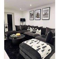 Home & Love Orlando Bishop U Shape Cinema Sofa Scatterback Corner Sofa - Black