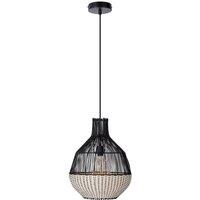 Netlighting Milena Wire Frame Pendant Ceiling Light Black 1x E27