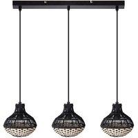 Netlighting Milena Bar Pendant Ceiling Light Black 3x E14