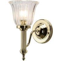Netlighting Carroll 1 Light Bathroom Wall Light Polished Brass IP44 G9 in Yellow