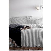 Yard Hebden Striped 100% Cotton Duvet Cover Set in Grey | Size: Super King