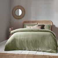 Yard Lark 100% Cotton Muslin Duvet Cover Set in Pale Green | Size: King