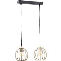 Netlighting Globe Bar Pendant Ceiling Light Black Gold 50cm 2x E27