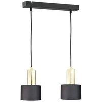 Netlighting Luce Bar Pendant Ceiling Light Black Gold 50cm 2x E27