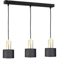 Netlighting Luce Bar Pendant Ceiling Light Black Gold 60cm 3x E27