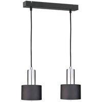 Netlighting Luce Bar Pendant Ceiling Light Black Silver 50cm 2x E27
