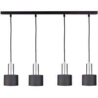 Netlighting Luce Bar Pendant Ceiling Light Black Silver 100cm 4x E27