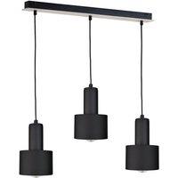 Netlighting Luce Bar Pendant Ceiling Light Black Wood 60cm 3x E27