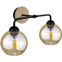 Netlighting Melle Wall Lamp Wood 23cm 2x E27 in Brown