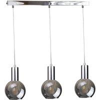 Netlighting Supra Bar Pendant Ceiling Light Silver 60cm 3x E27