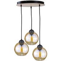 Netlighting Ambre Cluster Pendant Ceiling Light Wood 30cm 3x E27 in Brown