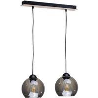 Netlighting Wood Bar Pendant Ceiling Light Black 50cm 2x E27