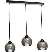 Netlighting Wood Bar Pendant Ceiling Light Black 60cm 3x E27
