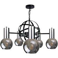 Netlighting Planet Pendant Ceiling Light Black Silver 60cm 5x E27