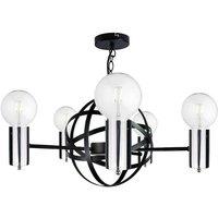Netlighting Solar Pendant Ceiling Light Black Silver 60cm 5x E27