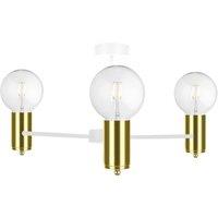 Netlighting Arde Multi Arm Semi Flush Ceiling Light White Gold 60cm 3x E27