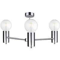Netlighting Arde Multi Arm Semi Flush Ceiling Light Silver 60cm 3x E27