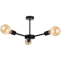 Netlighting Sun Multi Arm Semi Flush Ceiling Light Black 40cm 3x E27