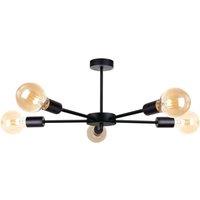 Netlighting Sun Multi Arm Semi Flush Ceiling Light Black 48cm 5x E27