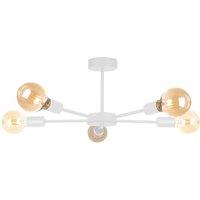 Netlighting Sun Multi Arm Semi Flush Ceiling Light White 48cm 5x E27