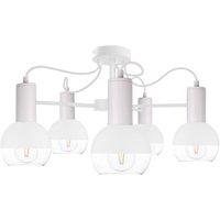 Netlighting Arne Multi Arm Semi Flush Ceiling Light White 60cm 5x E27