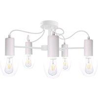 Netlighting Maya Multi Arm Semi Flush Ceiling Light White 60cm 5x E27