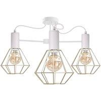 Netlighting Lars Multi Arm Semi Flush Ceiling Light White 60cm 3x E27