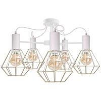 Netlighting Lars Multi Arm Semi Flush Ceiling Light White 60cm 5x E27
