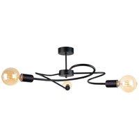 Netlighting Fiore Multi Arm Semi Flush Ceiling Light Black 60cm 3x E27