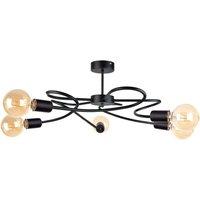 Netlighting Fiore Multi Arm Semi Flush Ceiling Light Black 60cm 5x E27