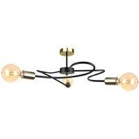 Netlighting Fiore Multi Arm Semi Flush Ceiling Light Black 60cm 3x E27