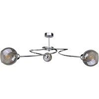 Netlighting Blom Multi Arm Semi Flush Ceiling Light Silver 65cm 3x E27