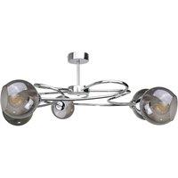 Netlighting Blom Multi Arm Semi Flush Ceiling Light Silver 65cm 5x E27
