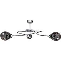 Netlighting Zahra Multi Arm Semi Flush Ceiling Light Silver 67cm 3x E27