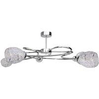 Netlighting Flower Multi Arm Semi Flush Ceiling Light Silver 63cm 5x E27