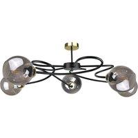 Netlighting Blom Multi Arm Semi Flush Ceiling Light Black 65cm 5x E27
