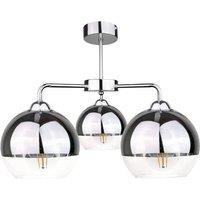 Netlighting Ice Multi Arm Semi Flush Ceiling Light Silver 40cm 3x E27