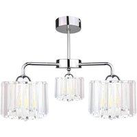 Netlighting Deco Multi Arm Semi Flush Ceiling Light Silver 40cm 3x E27