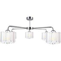 Netlighting Deco Multi Arm Semi Flush Ceiling Light Silver 60cm 5x E27