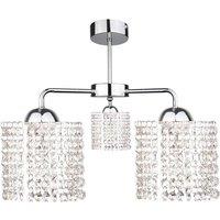 Netlighting Diament Multi Arm Semi Flush Ceiling Light Silver 40cm 3x E27