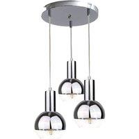 Netlighting Ice Cluster Pendant Ceiling Light Silver 30cm 3x E27
