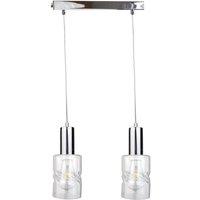 Netlighting Cross Bar Pendant Ceiling Light Silver 50cm 2x E27