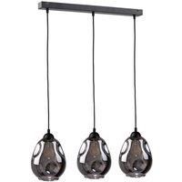 Netlighting Loki Bar Pendant Ceiling Light Black 60cm 3x E27